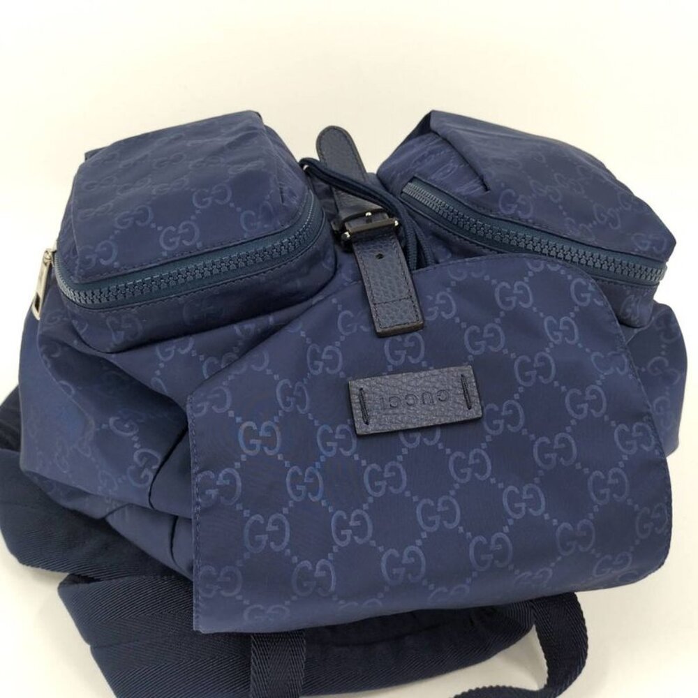 Gucci Backpack Backpack Nylon Blue - image 6